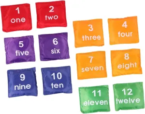 Number Recognition BESPORTBLE 12Pcs Square Bean Bags for Interactive Learning coverage mount irrigate guess Game for Preschoolers for Indoor and Outdoor Fun Enhances Motor Skills and 