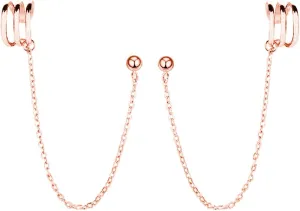 odor Earrings Studs SLUYNZ 925 Sterling Silver Cuff Earrings Chain for Women Crawler 