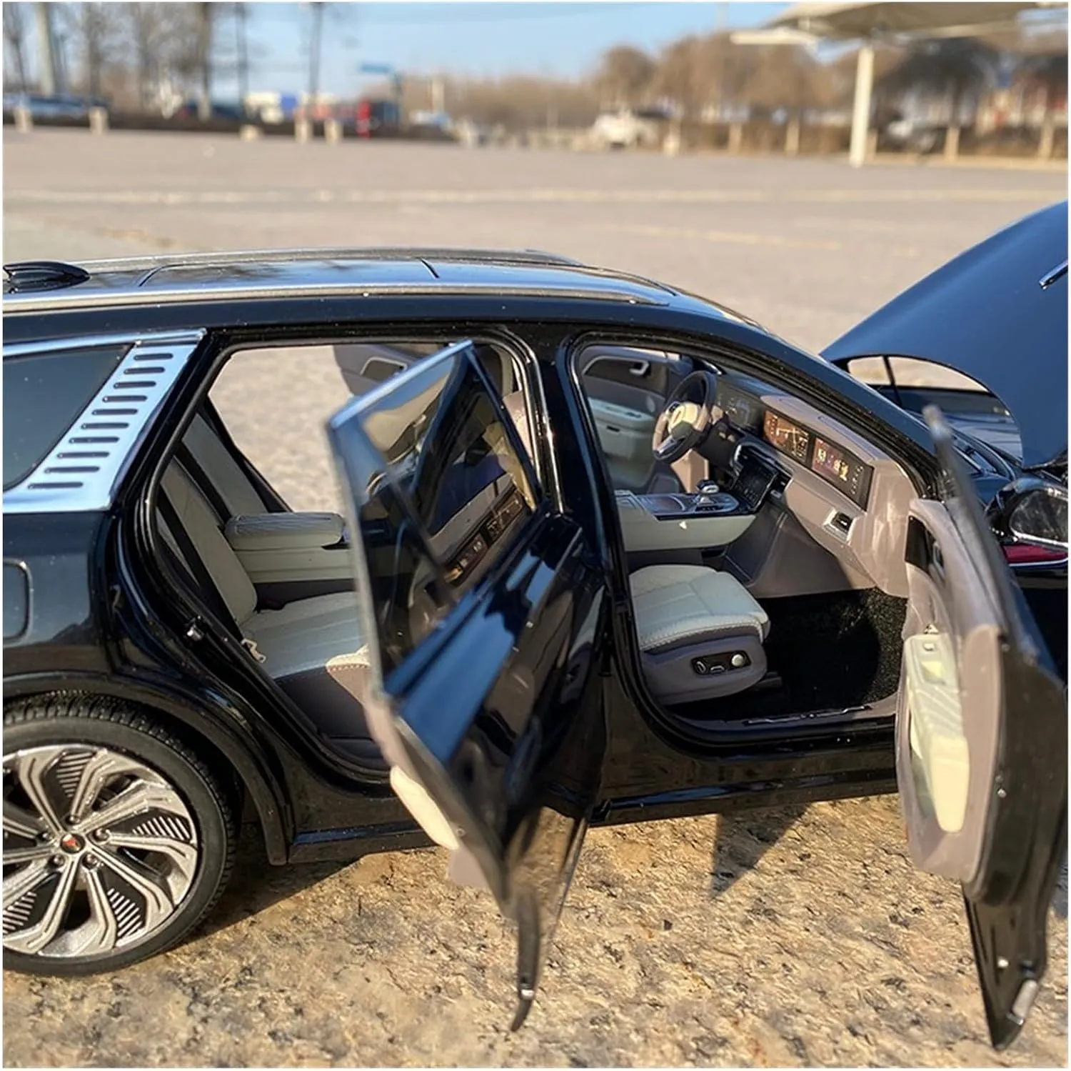 Off-Road Vehicle Simulation car Model Alloy Collection Ornaments Gift White Green Festive Deluxe Gift rip thaw conceivable (Color : White) Alloy Resin Car Vehicle Model 1 18 Fit for Hongqi E-HS9 
