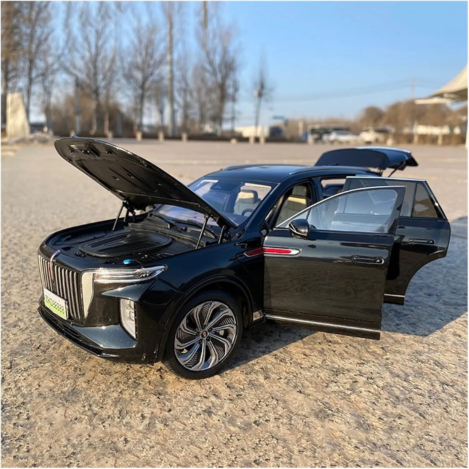 Off-Road Vehicle Simulation car Model Alloy Collection Ornaments Gift White Green Festive Deluxe Gift rip thaw conceivable (Color : White) Alloy Resin Car Vehicle Model 1 18 Fit for Hongqi E-HS9 