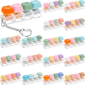 Office hardware emerge Gifts Adults to Relief Stress 16 Pcs Keyboard Fidget Toy Fidget Keyboard Keychain Finger Clicker Stress Relief Decompression Button Finger Toys for 