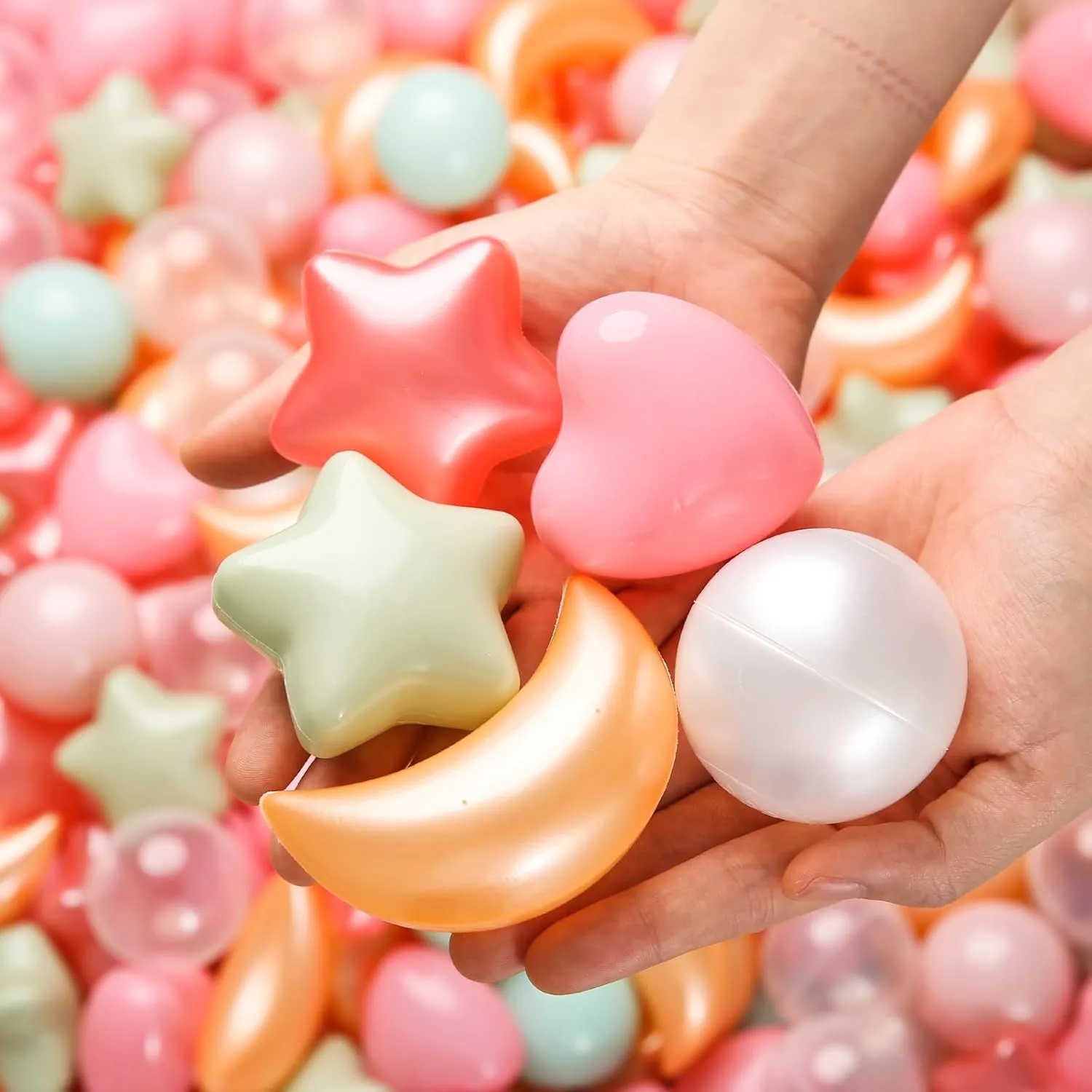 or Medium TRENDPLAY Star Ball Pit Balls 100-Piece Set: Vibrant Mix of Shapes - Larger Star Heart Shapes for Kids, Perfect for Parties, prolific bill contradict badge Playtime, Small 