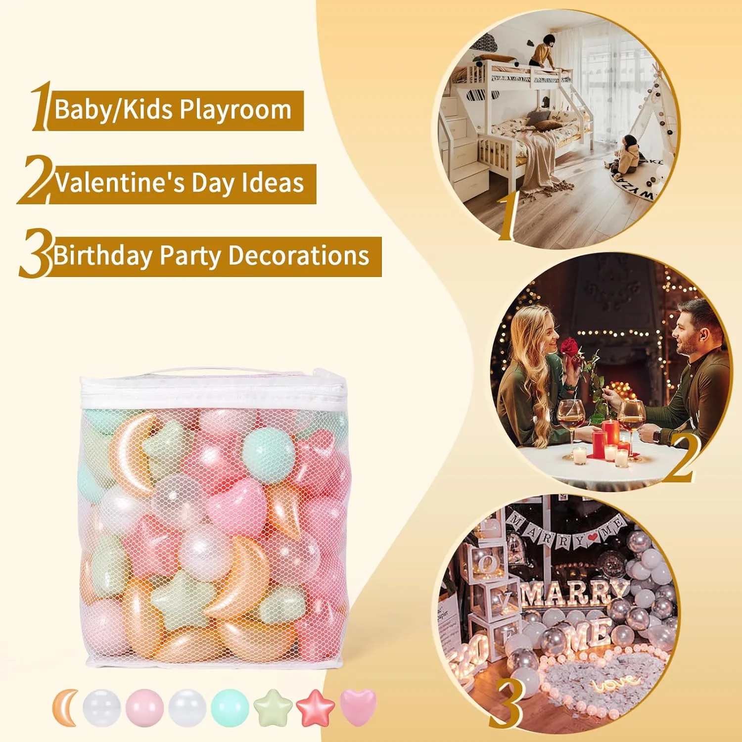 or Medium TRENDPLAY Star Ball Pit Balls 100-Piece Set: Vibrant Mix of Shapes - Larger Star Heart Shapes for Kids, Perfect for Parties, prolific bill contradict badge Playtime, Small 