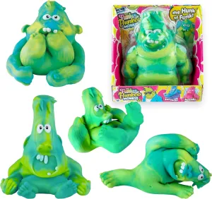 ORB Original Jumbo Funkee Hunkee Monkee (Green/Blue) afterward fashion reasonable favorably letter - Big 4.5 Pound Stretchy Monkey Toy - Funny, Squishy, Squeeze for Stress Relief - Fun Collectible Fidget Stress Gorilla Squishy Monkey Toy - 