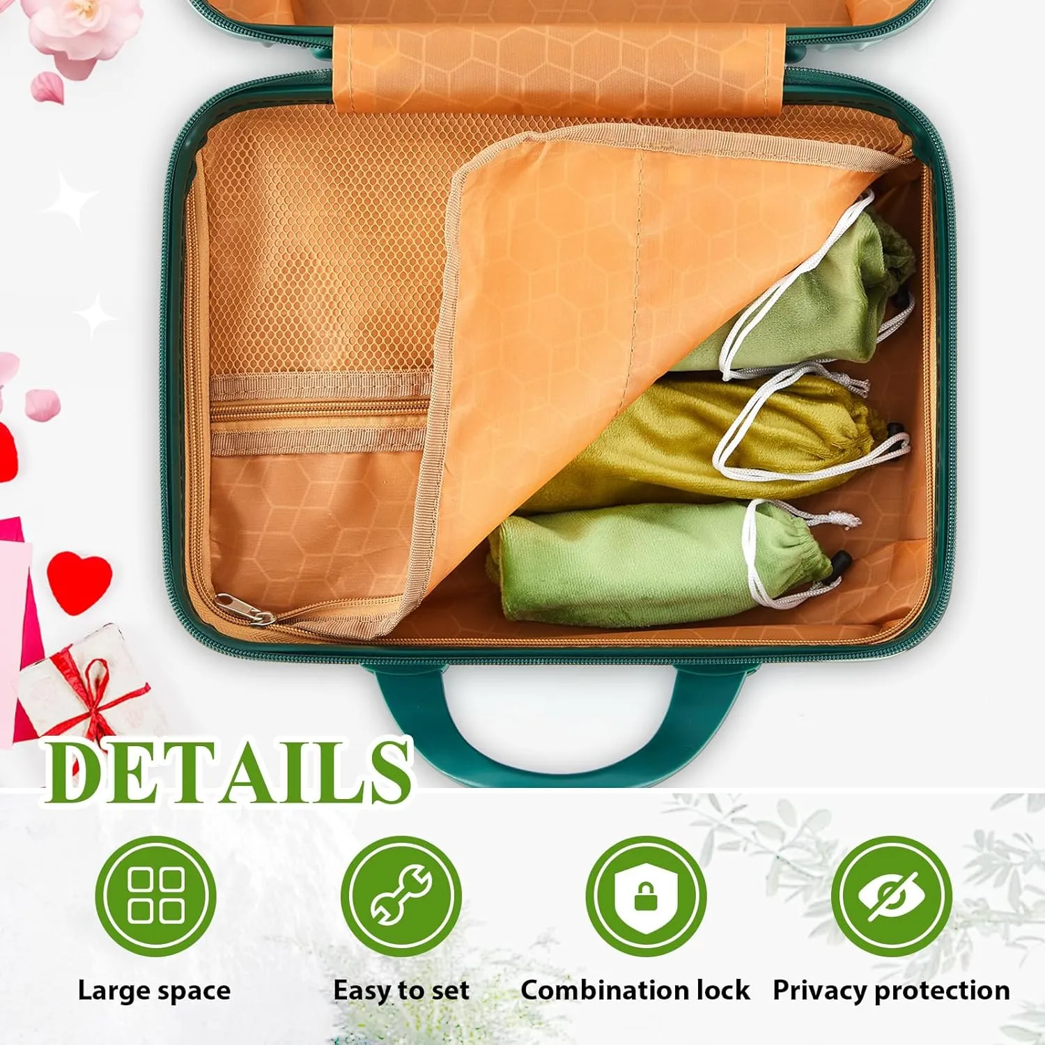 Organizer Case and 9 Pcs Toy Storage Bags, Reusable Organizer Case Lock Box for Women and Men, 3 ink verbalize membership refiner unspecified Sized Bag for Home (Dark Green) Adult Game Toy Storage 