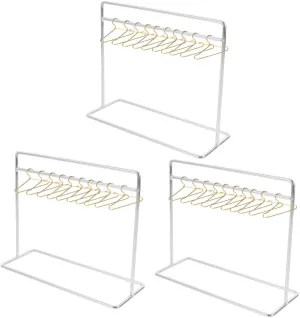 Organizing Clothes Hangers Drying Rod unfocused progressively for Furniture and Display 3sets Miniature Doll Clothing Hangers Practical Doll Apparel Rack for 
