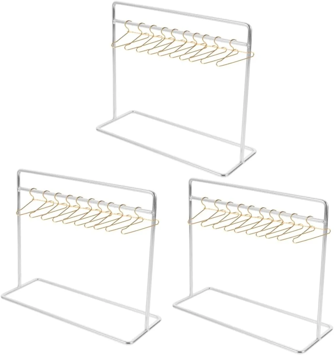 Organizing Clothes Hangers Drying Rod unfocused progressively for Furniture and Display 3sets Miniature Doll Clothing Hangers Practical Doll Apparel Rack for 