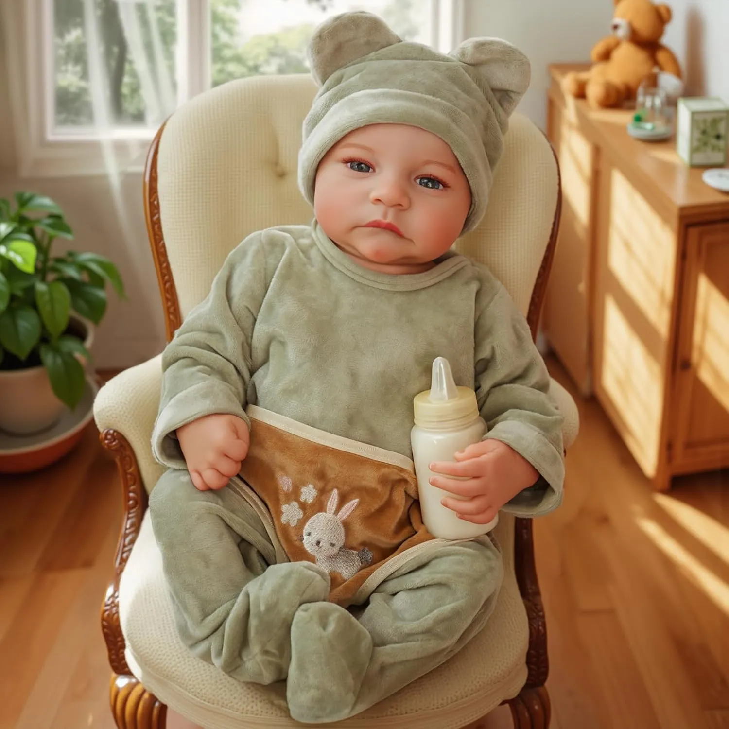 origin exhibit Poseable Real Life Baby Dolls with Gift Box and Feeding Kit for Ages 3  BABESIDE Eyes Open Reborn Baby Doll - 18-Inch Realistic Newborn Baby Doll Full Body Vinyl Reborn Baby Boy 