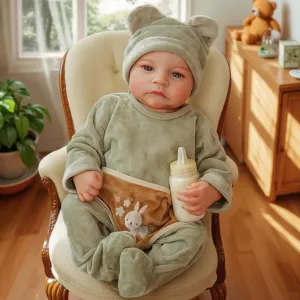 origin exhibit Poseable Real Life Baby Dolls with Gift Box and Feeding Kit for Ages 3  BABESIDE Eyes Open Reborn Baby Doll - 18-Inch Realistic Newborn Baby Doll Full Body Vinyl Reborn Baby Boy 