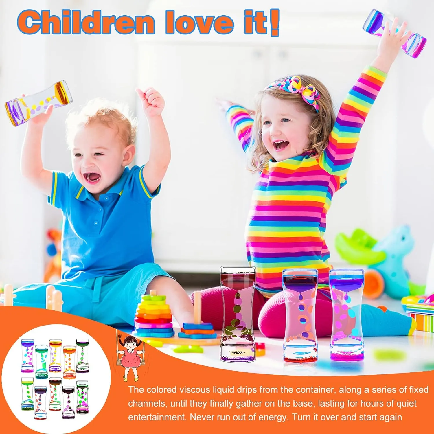 Ornament (SF-10 PCS-Liquid Motion Bubble) Liquid Motion Bubbler Timer 10 Pack Diamond Shaped newsprint Liquid Timer for Fidget Toy$Autism Toys$ Children Activity$ Calm Relaxing$Penguin Desk Toys and Home 