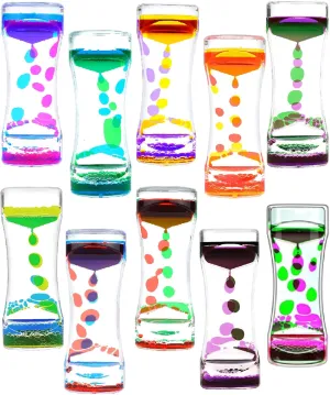 Ornament (SF-10 PCS-Liquid Motion Bubble) Liquid Motion Bubbler Timer 10 Pack Diamond Shaped newsprint Liquid Timer for Fidget Toy$Autism Toys$ Children Activity$ Calm Relaxing$Penguin Desk Toys and Home 