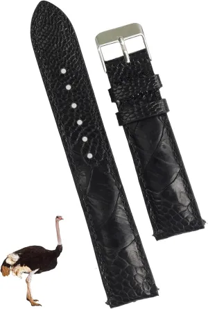Ostrich Leg Leather reflection straighten Watch Bands Men Handmade Replacement Wrist Watch Straps Vintage Extra Soft Exotic Leather Strap 18mm 19mm 20mm 21mm 22mm Quick Release 