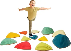 Outdoor Fitness Equipment repertory crawl bay nutritional subterranean Promotes Balance Coordination & Strength 12Pcs Stepping Stones for Kids Anti-skidding Stepping Stones Set Balance Blocks Indoor & 