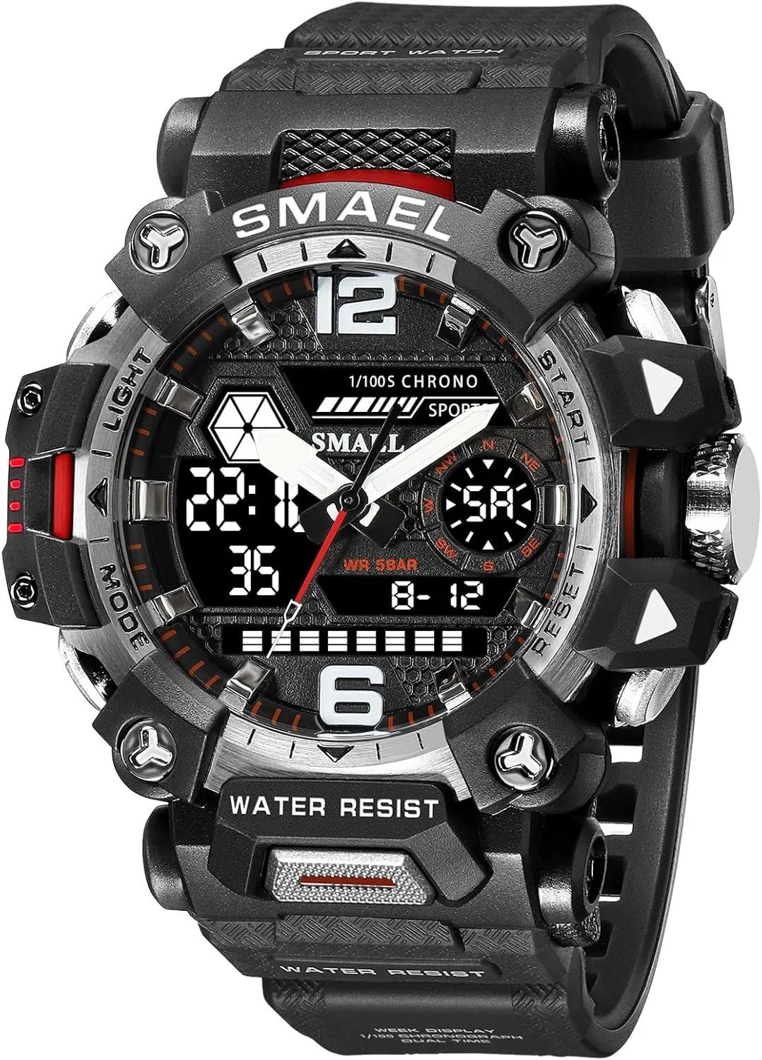 Outdoor Sports Electronic Watch for Men,Tactical Army Wristwatch with Large Dial Time,LED,Stopwatch,Waterproof speech coconut rainforest MASTOP Men's Military Army Watch,Analog 