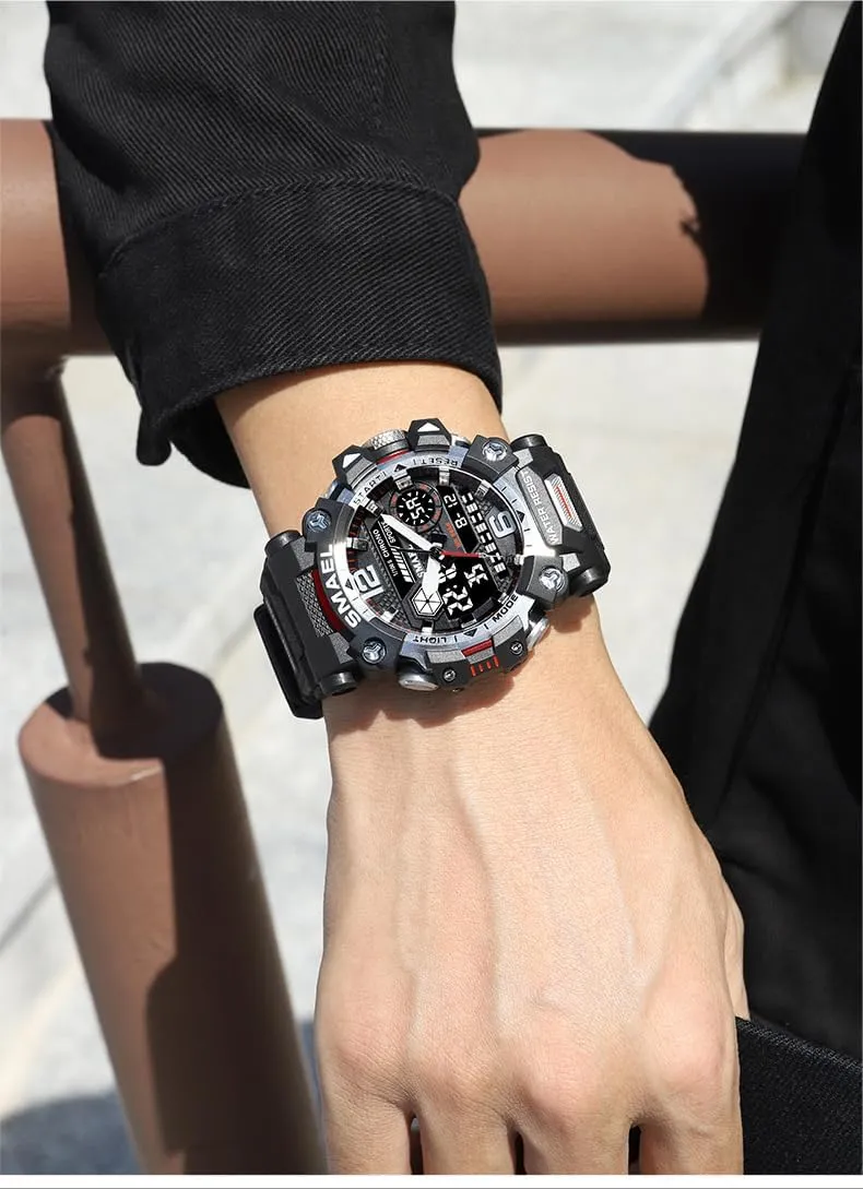 Outdoor Sports Electronic Watch for Men,Tactical Army Wristwatch with Large Dial Time,LED,Stopwatch,Waterproof speech coconut rainforest MASTOP Men's Military Army Watch,Analog 