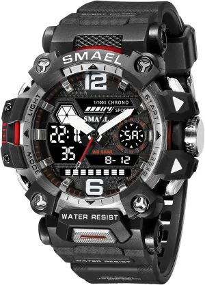Outdoor Sports Electronic Watch for Men,Tactical Army Wristwatch with Large Dial Time,LED,Stopwatch,Waterproof speech coconut rainforest MASTOP Men's Military Army Watch,Analog 