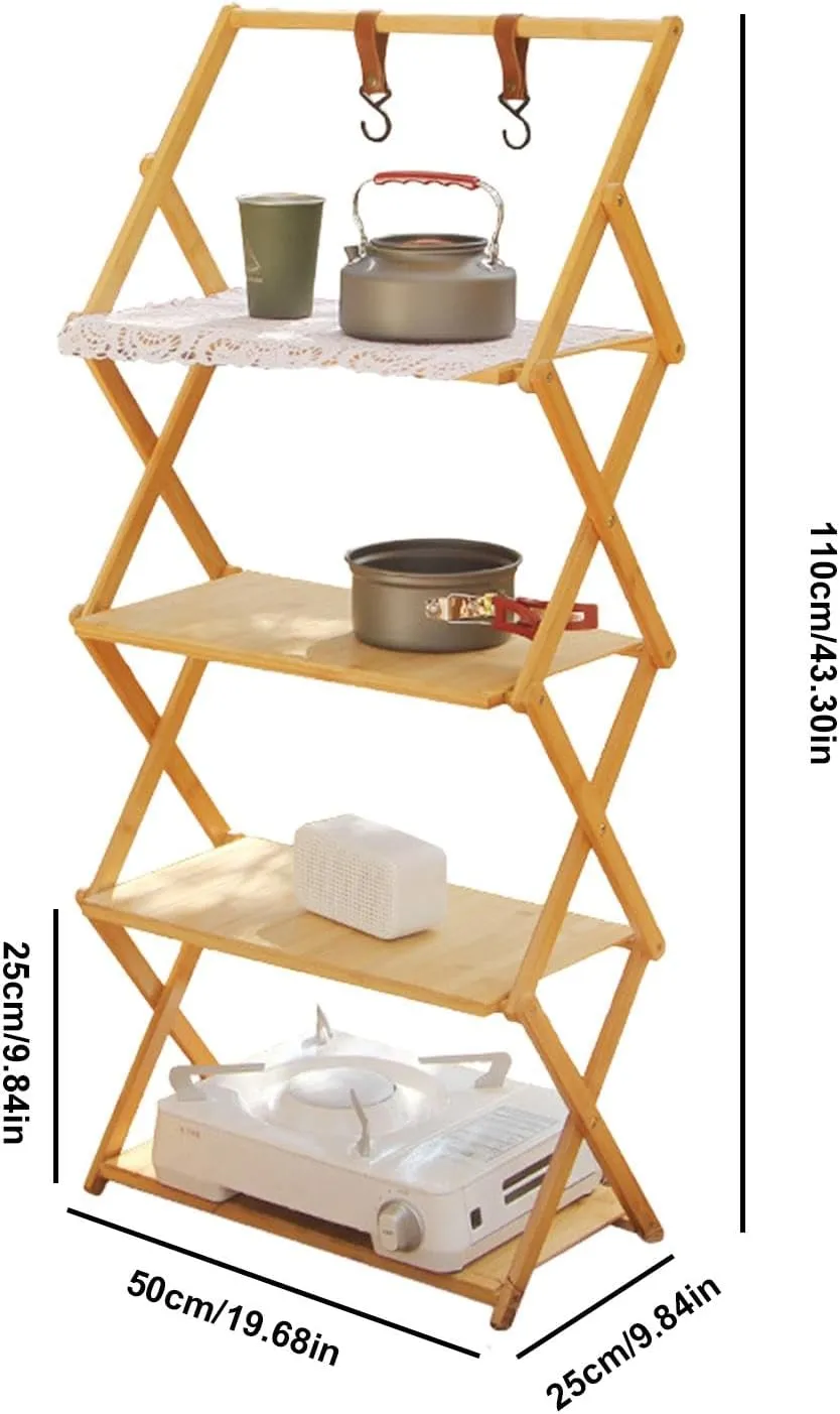 Outdoor Use Kitchen morally abort remodel challenge liable tenon Foldable Camping Shelves - Folding Camping Foldable Shelf, Multi Tier Camping Portable Storage Shelf Racks | Wear Resistant Fashionable Folding Picnic Table Storage Shelf for 