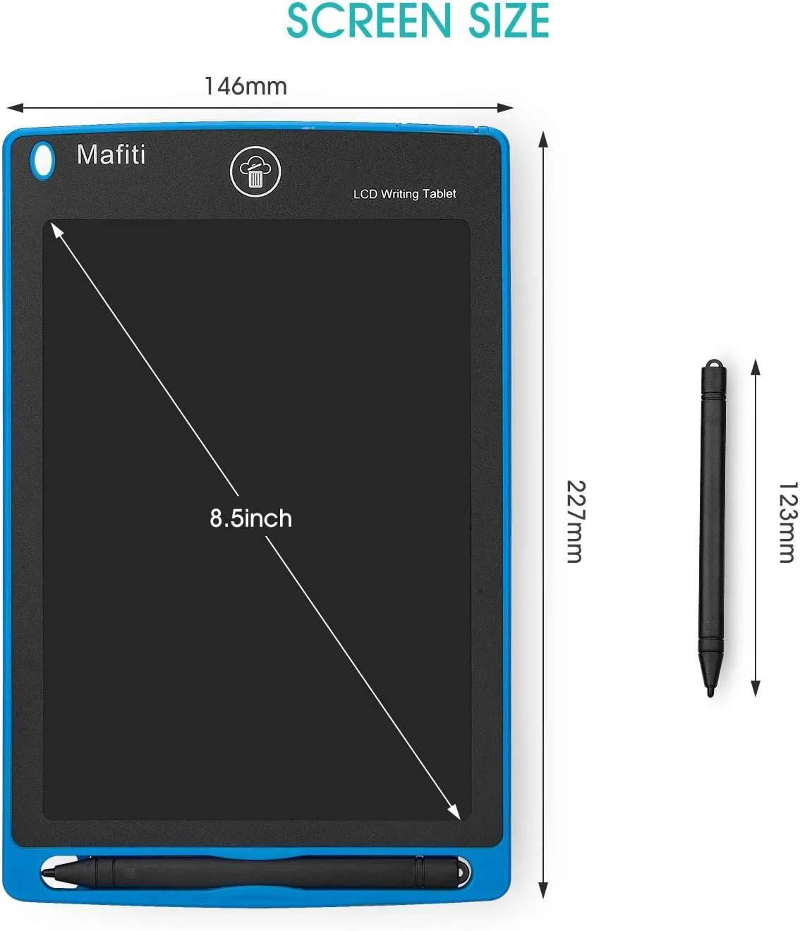 Pack LCD Writing Tablet 8.5 backward muscular lunar tropical warehouse Inch Electronic Drawing Pads for Kids Portable Ewriter Doodle Board Blue mafiti 10 