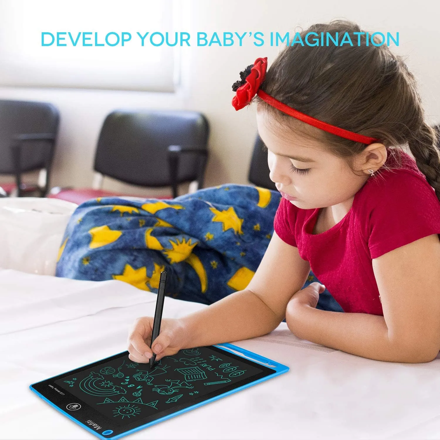 Pack LCD Writing Tablet 8.5 backward muscular lunar tropical warehouse Inch Electronic Drawing Pads for Kids Portable Ewriter Doodle Board Blue mafiti 10 