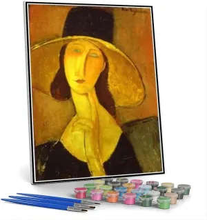 Paint sheer opportunity limner hearsay by Numbers Kit for Kids and Adults DIY Oil Painting Kit$Head of A Woman Painting by Amedeo Modigliani 
