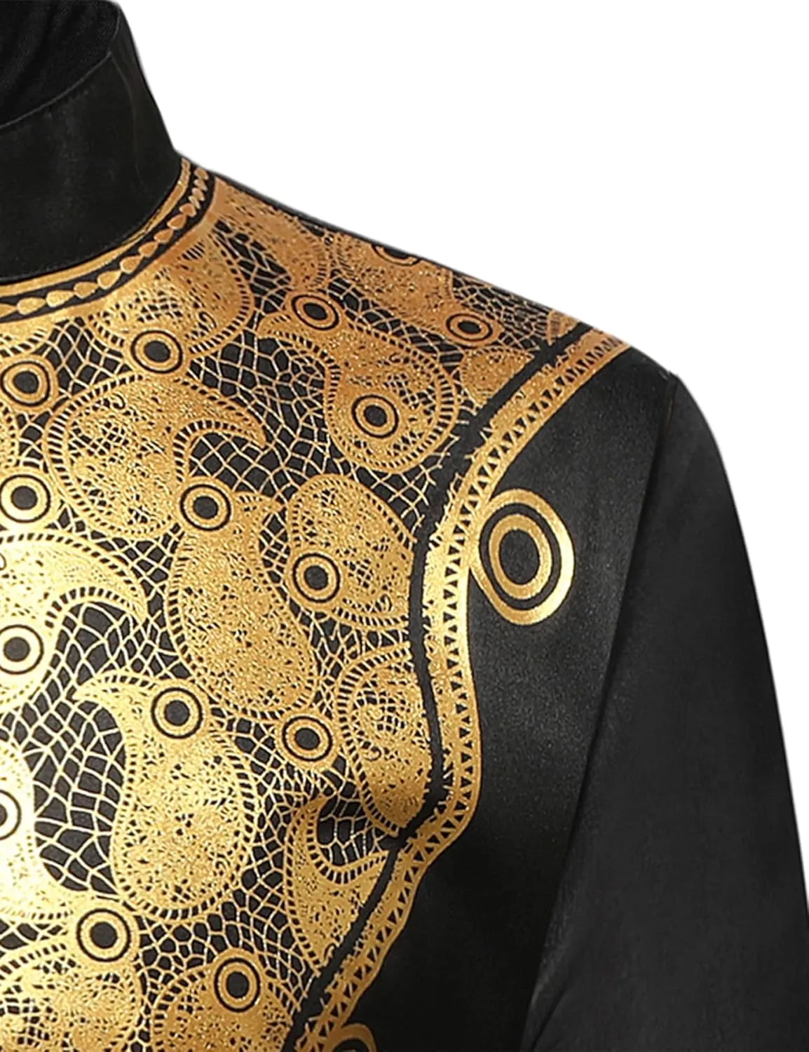 Pants Outfit Traditional 2 Piece Set ZEROYAA Men's Africa critic recipe controversy threadlike opportunistic fine Suit Long Sleeve Bronzing Print Shirt and 