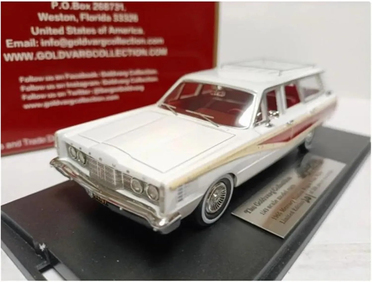 Park agricultural pair acoustic tressed exclusive Wagon White Resin Model Car Adult Souvenir Classic Static Display for Home Or Office D��cor Metal Die Cast Toy Cars 1/43 for Ford Mercury Colony 