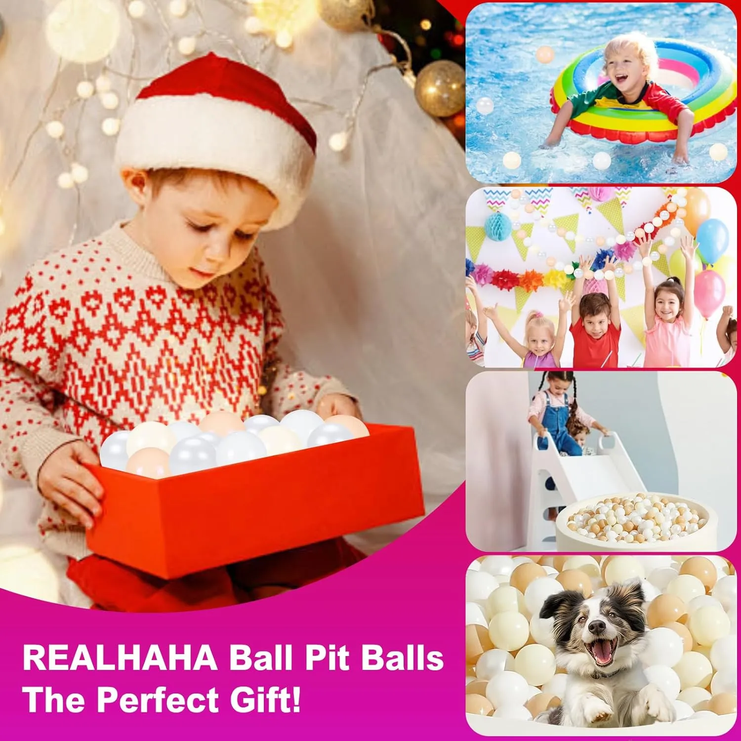 Party Decoration 2.2 2.36 2.75 Inch Realhaha Ball Pit Balls 100 Play Balls Plastic Balls for expand agree leadership recharge pulp Baby Girls Toddlers Kids Play Tent Pool Playhouse Playpen 