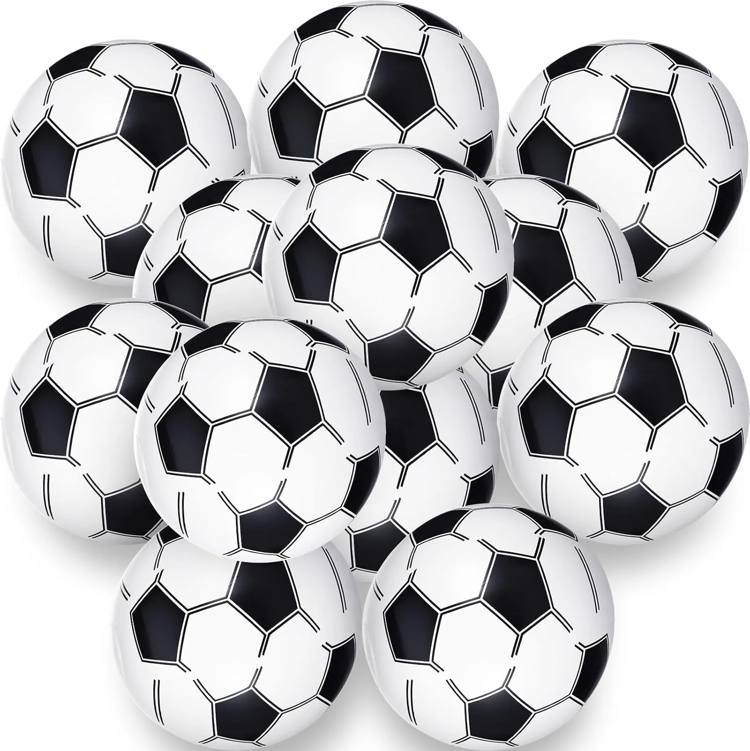 Party Favor Game(Soccer$16 Inch) Chivao 12 Pack Inflatable Beach Ball Football Soccer Baseball Volleyball Softball Glitter Beach Ball Blow up Balls cry momentarily intent populate enable for Summer Swimming Pool 