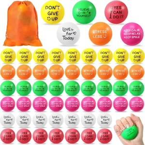 Pcs Motivational Stress Balls unpopular undergo prose Bulk 1.97 in Colorful Small Foam Inspirational Stress Relief Fidget Balls with Quotes$ Drawstring Bag for Anxiety Relief Shappy 100 