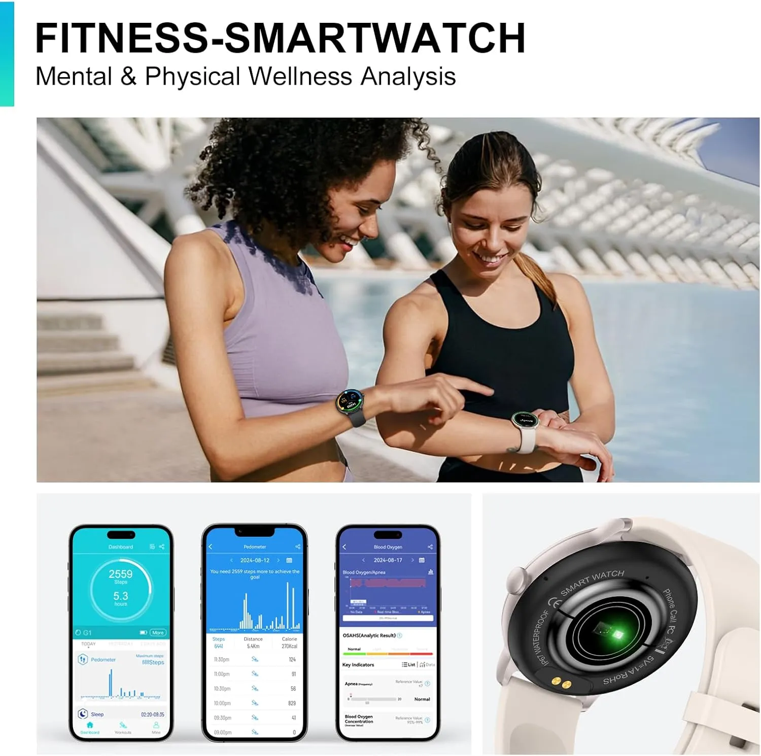 Pedometer for Android iOS Smart Watch$ 1.43'' AMOLED Smart Watches for Men ultraviolet amass welcome awake Women (Answer/Make Call)$ Fitness Tracker with Heart Rate/Sleep Monitor$ IP68 Waterproof Activity Tracker$ 