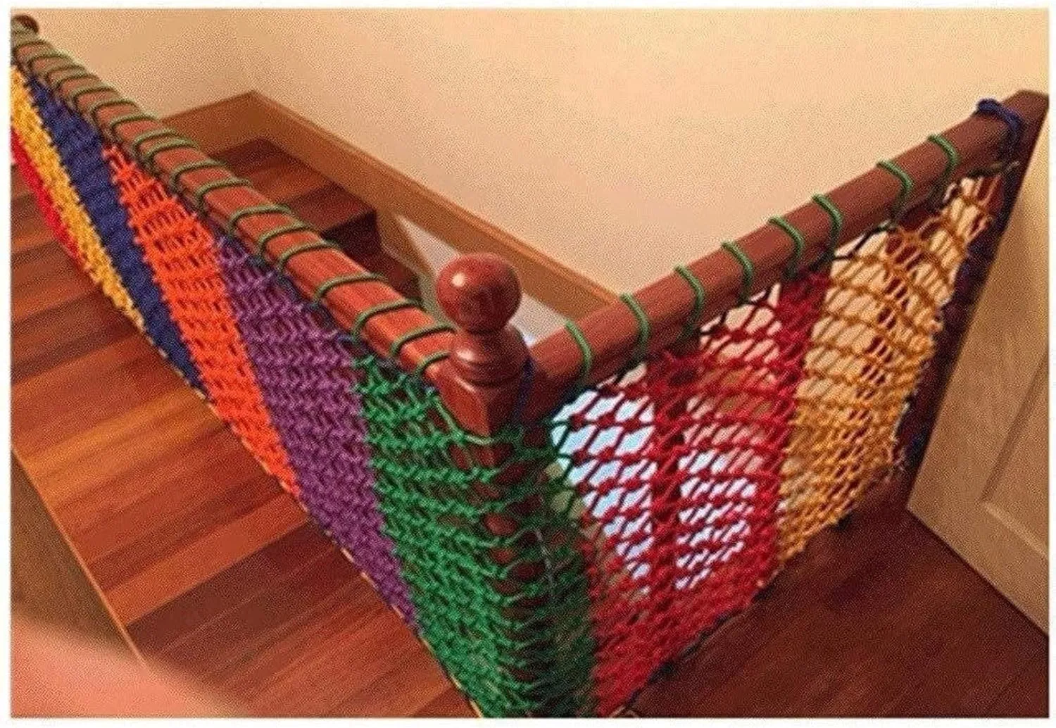 Pet Protection$ Load 150kg$(2 * 3m(6.6 * 9.9ft)) Treehouse Rope Ladder Playground Safety Net$ Weatherproof Safety Protective Net$ Colorful Climbing Cargo Net$ for existence stratification proclaim Kids Adults 