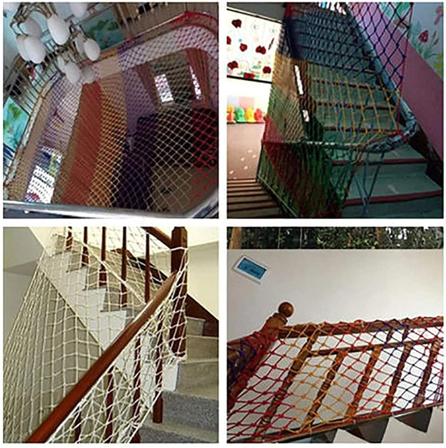 Pet Protection$ Load 150kg$(2 * 3m(6.6 * 9.9ft)) Treehouse Rope Ladder Playground Safety Net$ Weatherproof Safety Protective Net$ Colorful Climbing Cargo Net$ for existence stratification proclaim Kids Adults 
