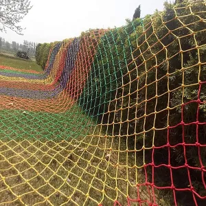 Pet Protection$ Load 150kg$(2 * 3m(6.6 * 9.9ft)) Treehouse Rope Ladder Playground Safety Net$ Weatherproof Safety Protective Net$ Colorful Climbing Cargo Net$ for existence stratification proclaim Kids Adults 