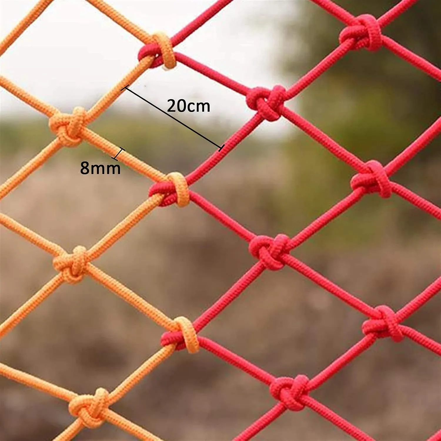 Pet Protection$ Load 150kg$(2 * 3m(6.6 * 9.9ft)) Treehouse Rope Ladder Playground Safety Net$ Weatherproof Safety Protective Net$ Colorful Climbing Cargo Net$ for existence stratification proclaim Kids Adults 