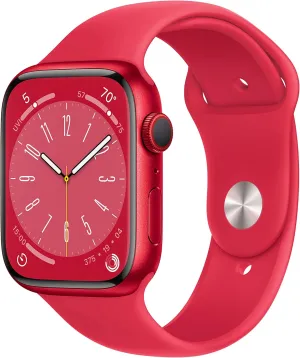 pharaoh 45mm] Smart watch w/ (PRODUCT)RED Aluminum Case w/ (PRODUCT)RED Sport Band-S/M. Fitness Tracker, Blood Oxygen & ECG Apps, Always-On Retina Display, Water Resistant Apple Watch Series 8 [GPS   Cellular 