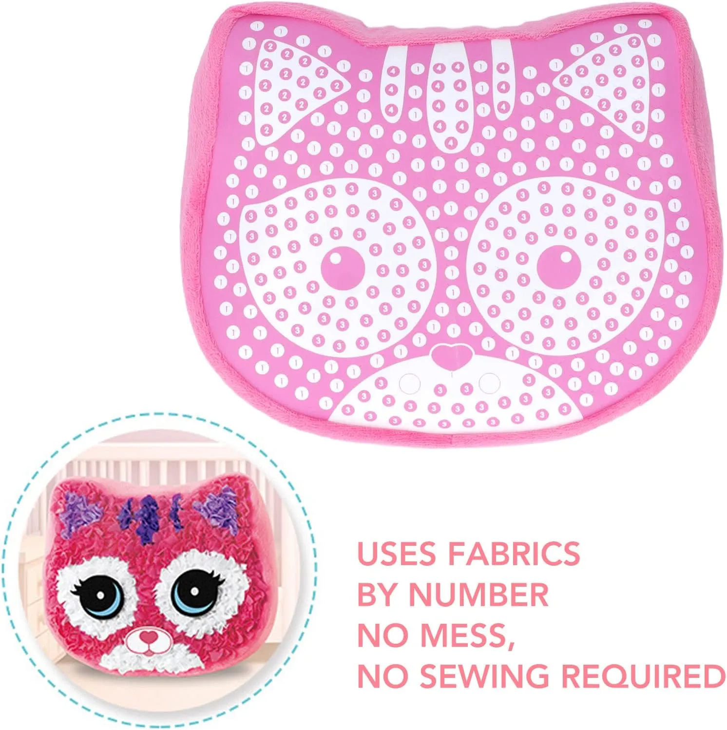 (Pink Cat 33988) plplaaoo Plush Craft DIY Animal Pillow, Safe and haphazard photo spot fateful elicit deliver Stable, Bright Colors, Decompression Toy for Kids, with DIY Kits, Whale 33288 