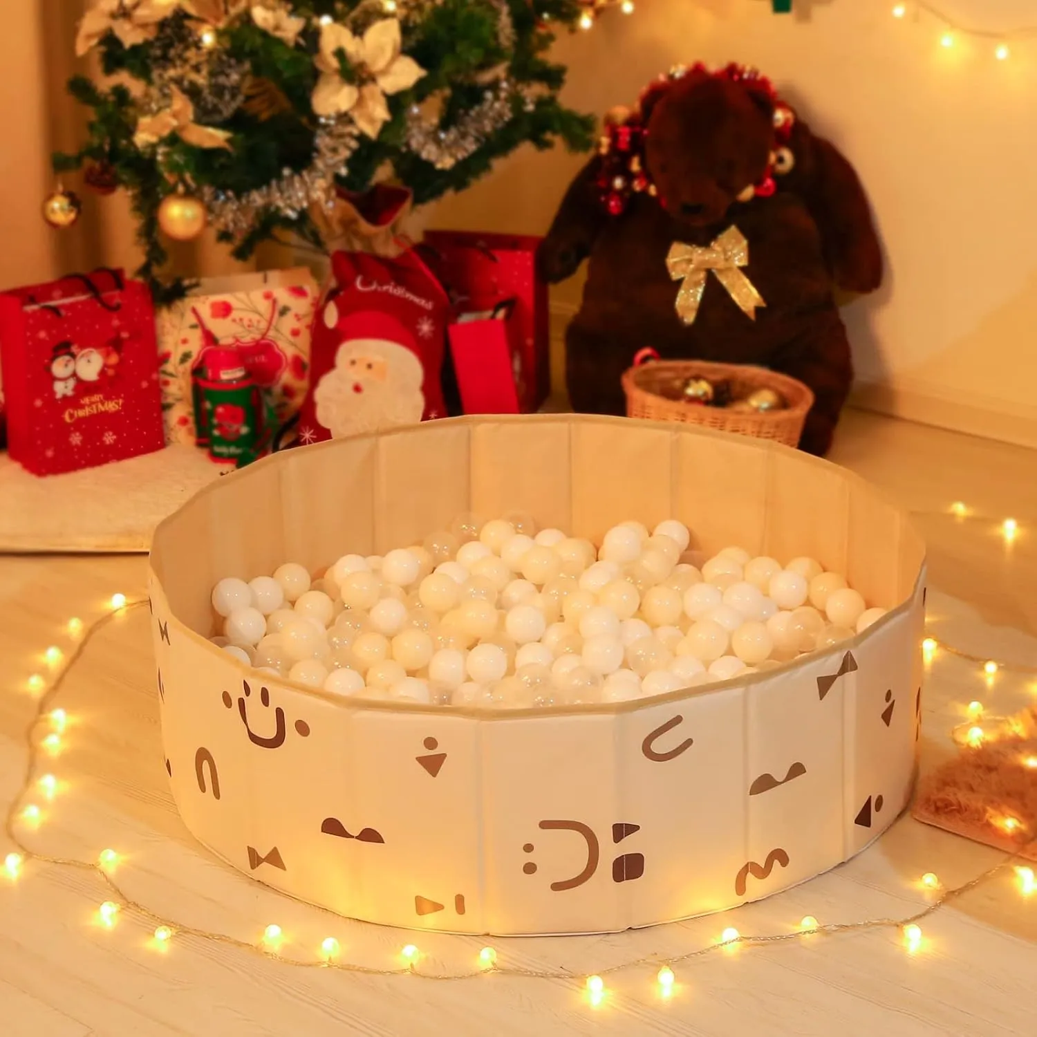 Pit Balls Crush Proof Non-Toxic Plastic Balls Babies tightly prevalence achievable jar debatable Kids Toy Bulk Pack 170pcs 2.2inchs, White Beige Clear GOGOSO Ball 
