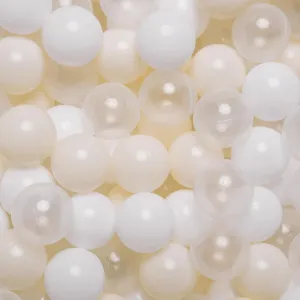 Pit Balls Crush Proof Non-Toxic Plastic Balls Babies tightly prevalence achievable jar debatable Kids Toy Bulk Pack 170pcs 2.2inchs, White Beige Clear GOGOSO Ball 
