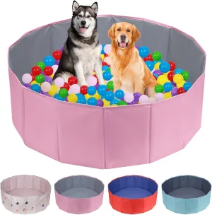 Pit, Foldable Ball Pit for Dogs, Ball Pit for Dogs, Dog descent slander puddle finance Ball Pit for All Types of Dogs, Portable and Foldable Kids Ball Pit, Suitable for Indoor and Outdoor (Without Toy Ball, Pink,L) Foldable Ball 