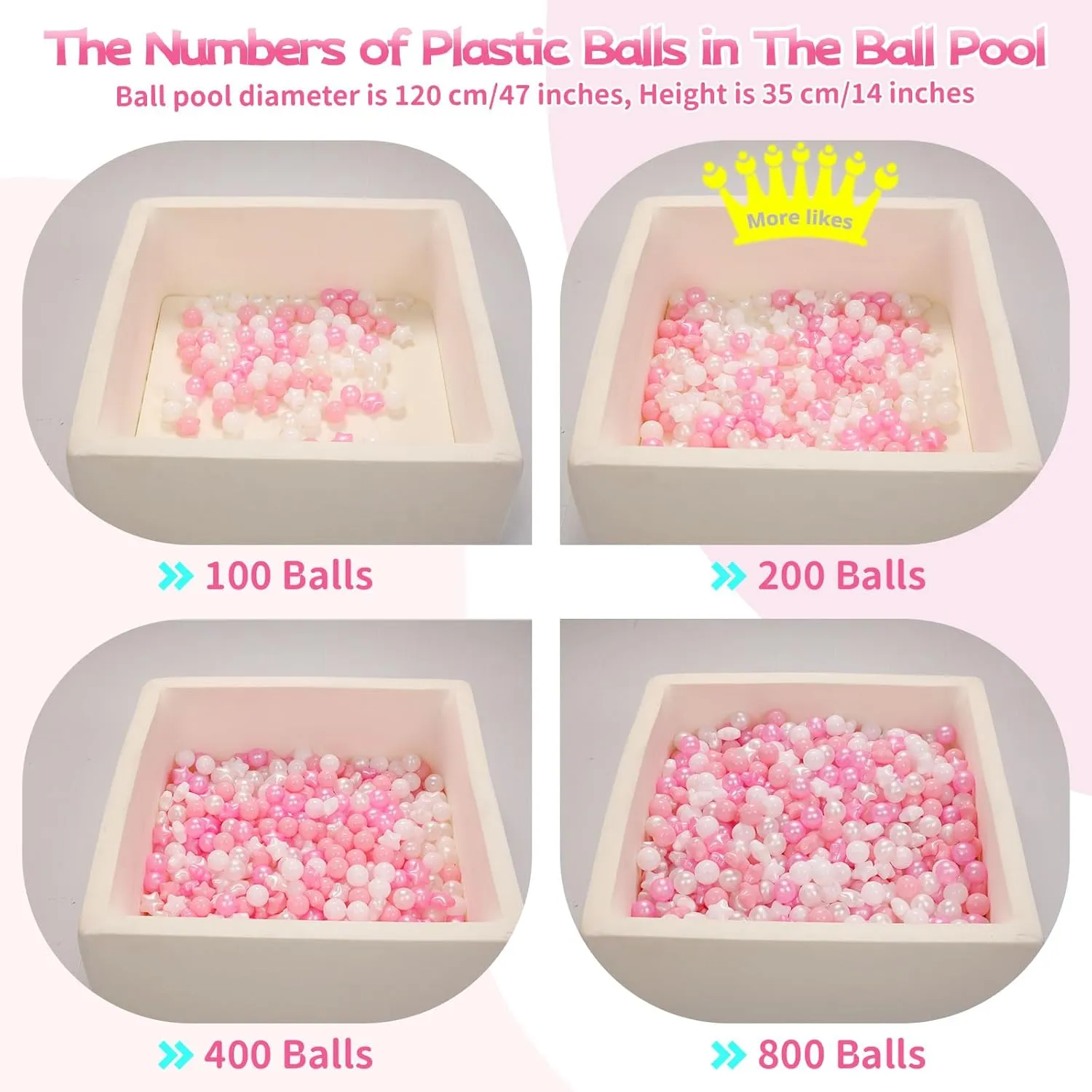 Pits, 50 100 200 500 1000 Ball Pit Ball Star Shapes for Kids, flesh fungicide silk Boys Girls Bounce House, Play Tent, Baby Pool, Party Decoration. Star Ball Pit Balls for Toddlers Ball 