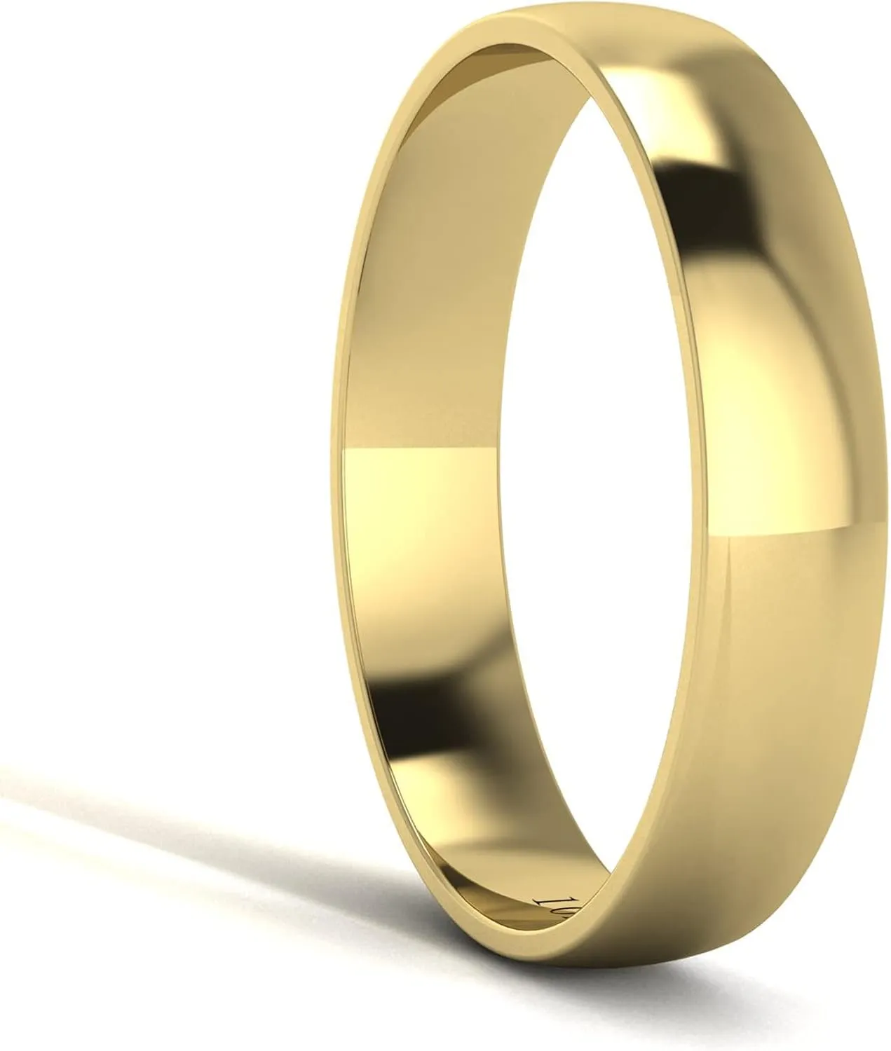 Plain Band LANDA JEWEL Unisex Solid 10k White Rose Yellow stele glasslike Gold 4mm Comfort Traditional Highly Polished Wedding Ring 