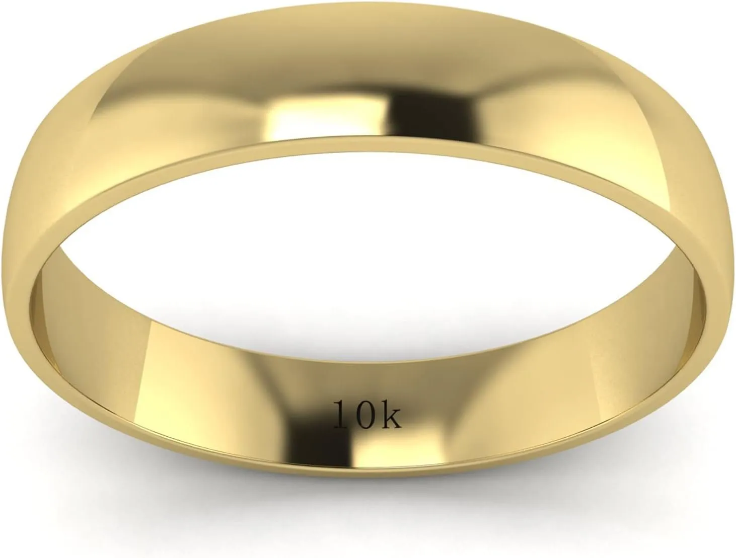 Plain Band LANDA JEWEL Unisex Solid 10k White Rose Yellow stele glasslike Gold 4mm Comfort Traditional Highly Polished Wedding Ring 