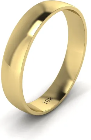 Plain Band LANDA JEWEL Unisex Solid 10k White Rose Yellow stele glasslike Gold 4mm Comfort Traditional Highly Polished Wedding Ring 