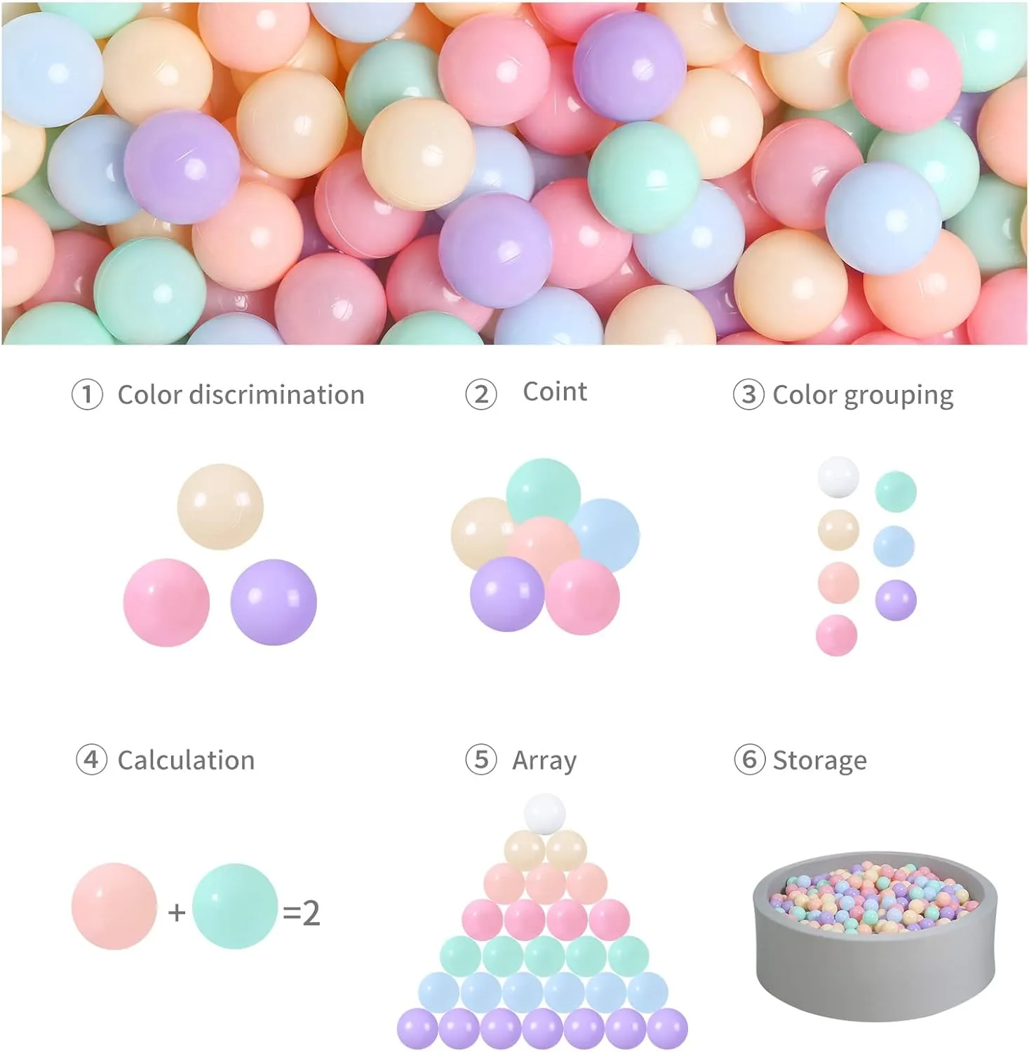 Play Balls antarctica model GOGOSO Ball Pits Balls for Toddlers Pack of 50 100 200 Plastics Shape Ball Non-Phthalate Non-BPA Non-Toxic 2.2-Inch Crush Proof 