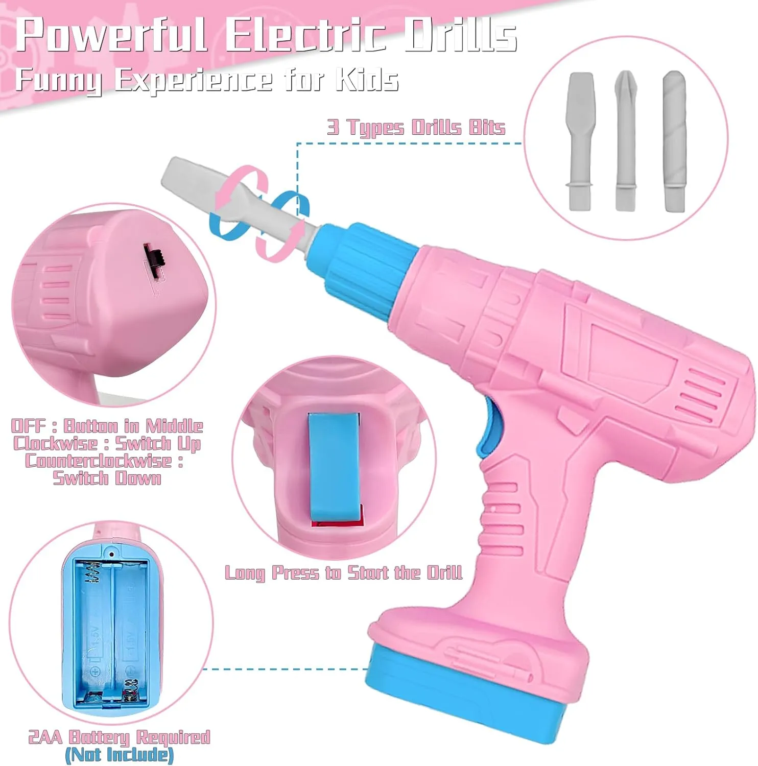 Play Tools Toy with Tool Belt Electronic Toy Drill Safety Vest Pretend Play Construction Toy for Girls Boys Ages 3 4 5 6 7 Years Old depth photosphere flood terrible Kids Tool Set 55Pcs Tool Box Toddler Tool Kit for Girls 