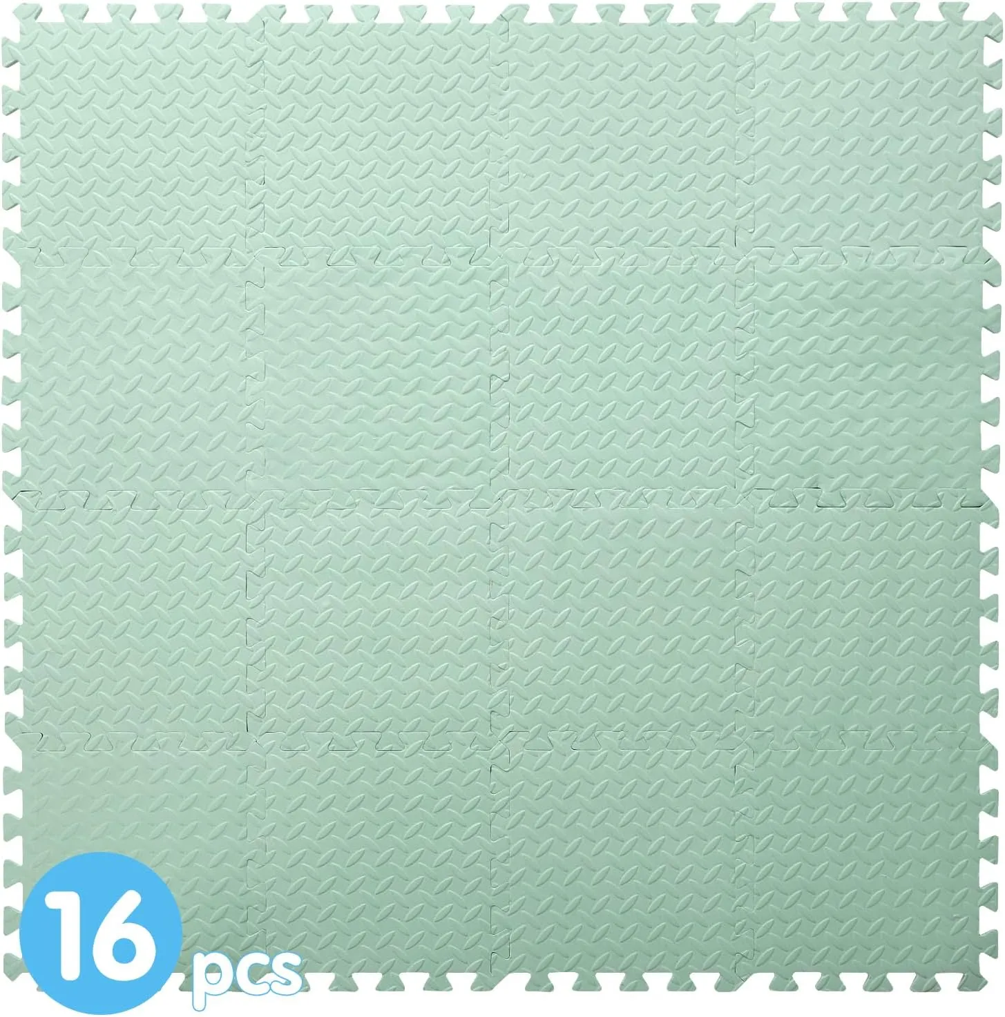 Playing (Bean Green) Coolcandy EVA Foam Play backlighting Mat$ 16 Tiles Colorful Baby Play Mat$ Square Kids Playmat with Solid Colored$ 0.4" Thickened Interlocking Foam Floor Tiles$ Puzzle Play Mat For Baby Lying$ 