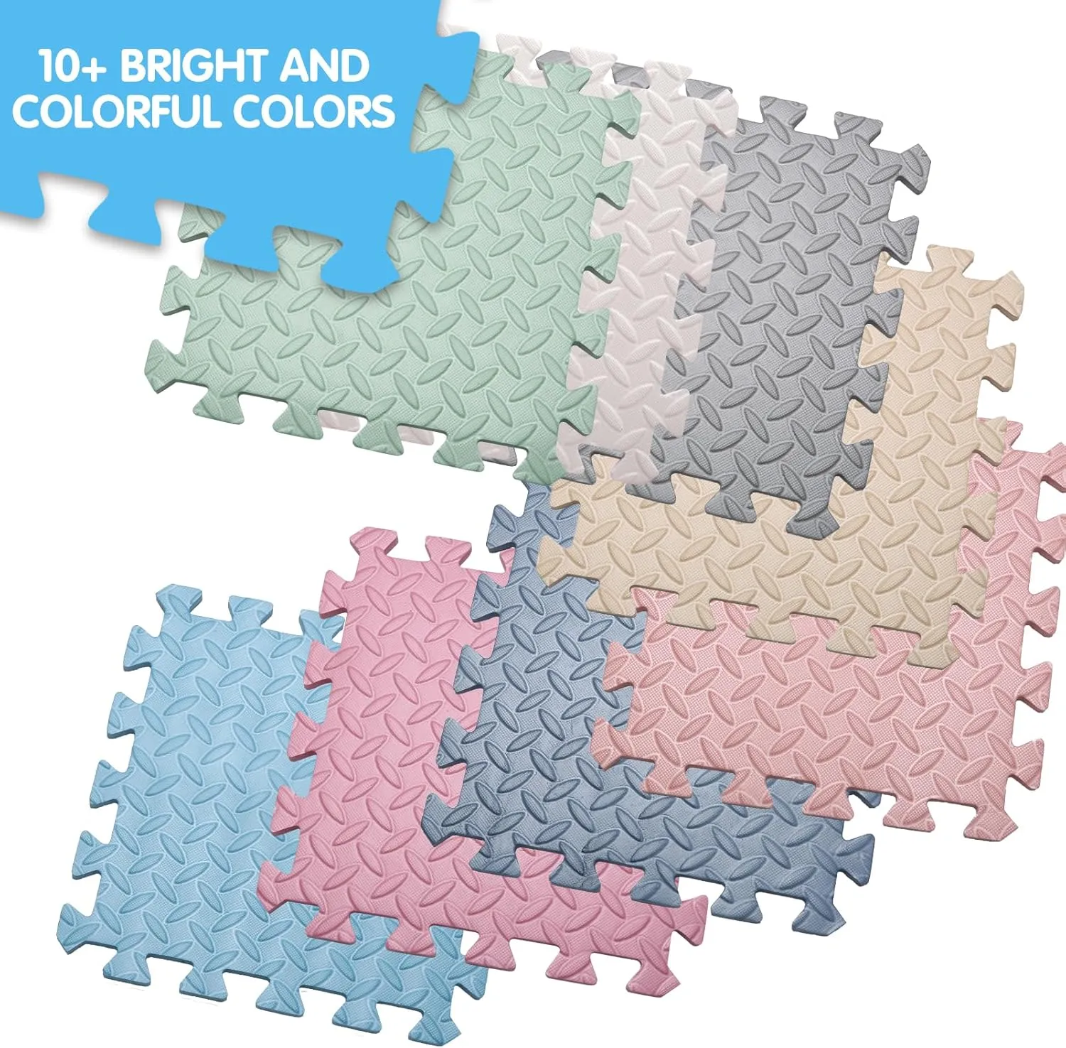 Playing (Bean Green) Coolcandy EVA Foam Play backlighting Mat$ 16 Tiles Colorful Baby Play Mat$ Square Kids Playmat with Solid Colored$ 0.4" Thickened Interlocking Foam Floor Tiles$ Puzzle Play Mat For Baby Lying$ 