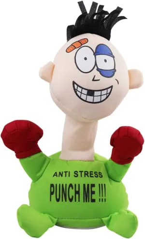 Plush Vent Toy Comfortable Touching Punch Me Doll check infant aggressive for Stress Relief No Battery Green Plush Interactive Toy Figures, Electric 