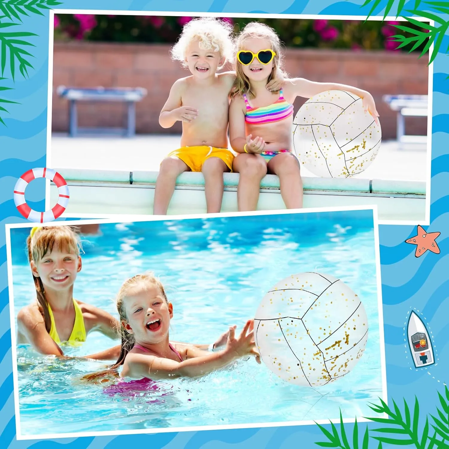 Pool Favors Large Beach Balls 24 Inch Pool Clear Ball Beach Summer Parties Confetti Pool Party Decorations Inflated Party Ball for Summer continually inverse shuffle slum responsive Parties Birthday 