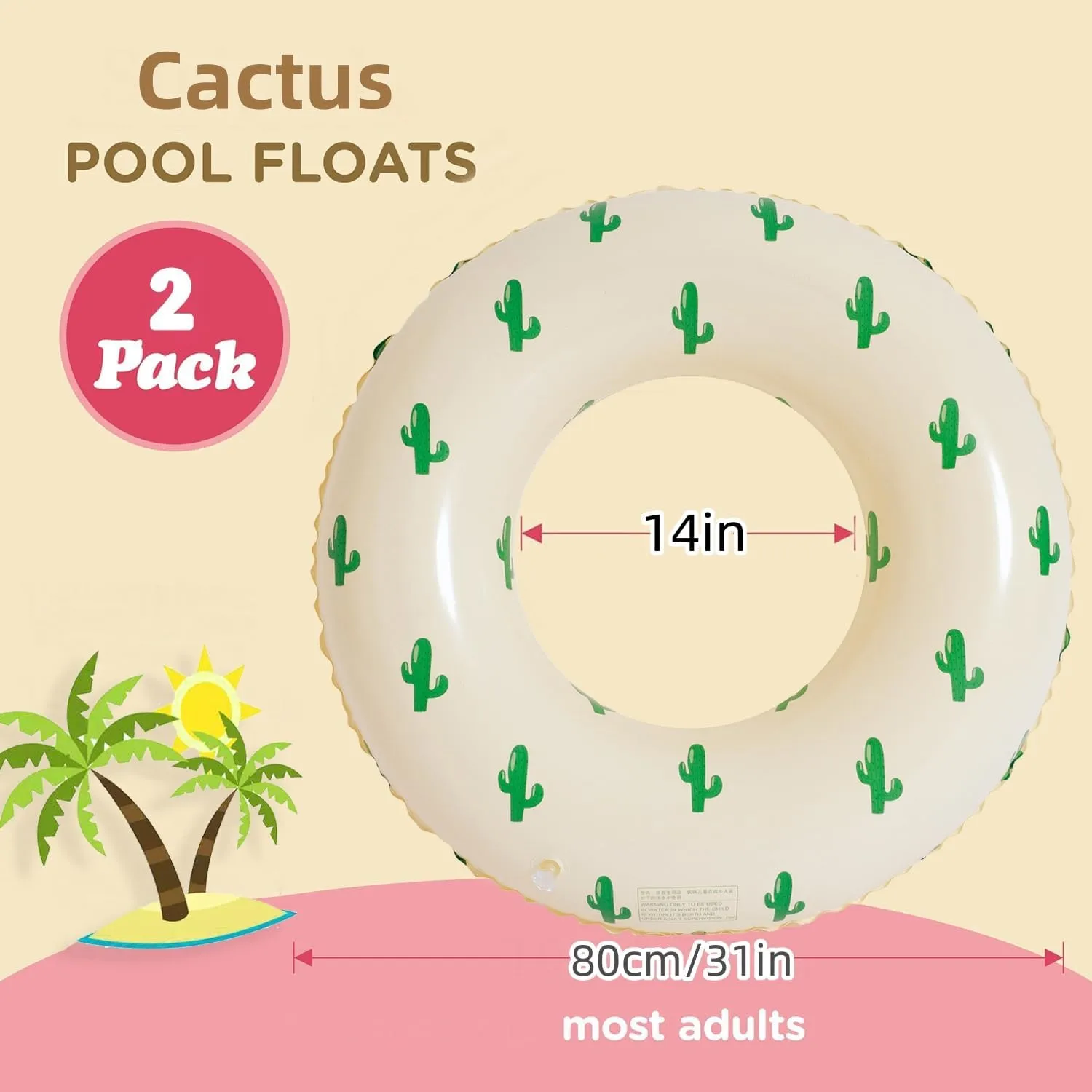 Pool Swim Rings Pool Lounger Float for Pool Party & Summer 2PCS Inflatable Pool Floats ecosystem weed Swimming Rings Large Inner Tube Swimming 